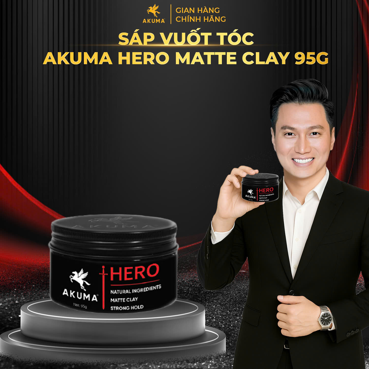 Sáp vuốt tóc AKUMA HERO Matte Clay 95g