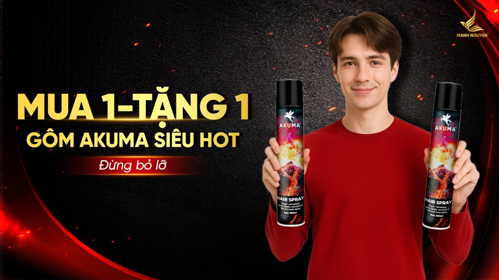 Mua 1 được 2 gôm AKUMA Hair Spray