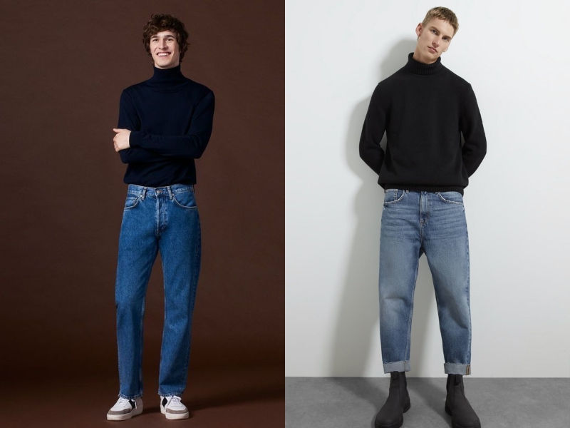 Áo len + quần jeans tối màu - Phối đồ đi chơi giáng sinh